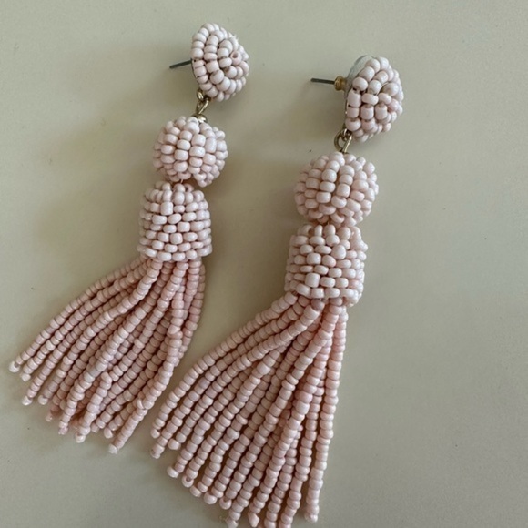 BaubleBar Beaded Tassel Earrings in Blush Pink - Picture 3 of 3
